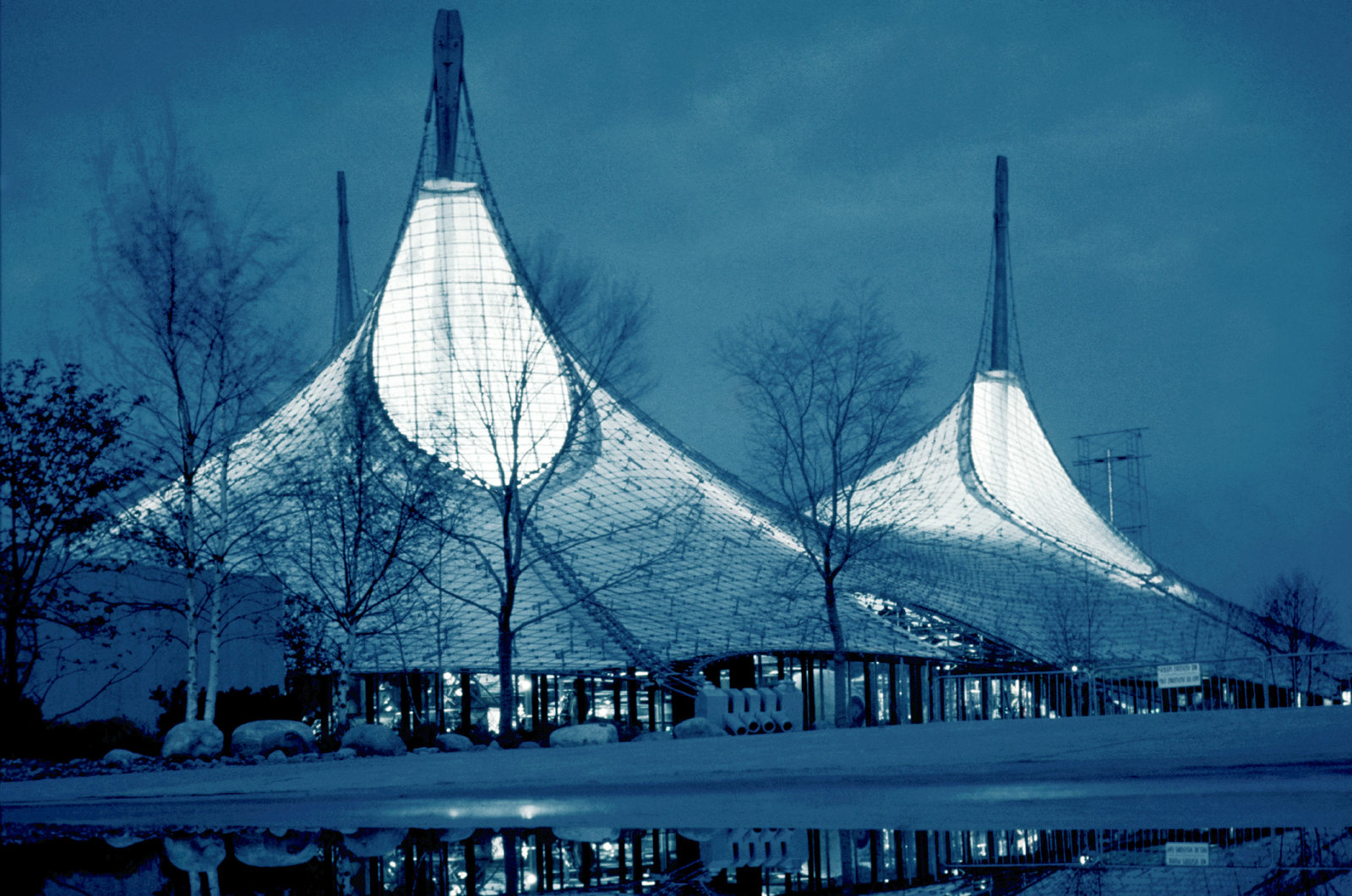 An exterior image of a pavilion for Expo 67 in Montreal